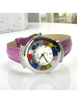 STAR OROLOGIO da polso con Murrine vetro di Murano fatto a mano autentico Made in Italy