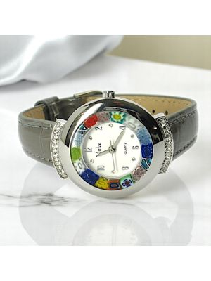 STAR OROLOGIO da polso con Murrine vetro di Murano fatto a mano autentico Made in Italy