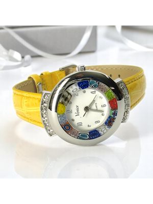 STAR OROLOGIO da polso con Murrine vetro di Murano fatto a mano autentico Made in Italy
