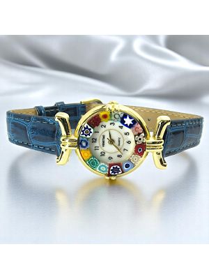 LADY OROLOGIO da polso con Murrine vetro di Murano fatto a mano autentico Made in Italy
