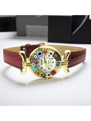 LADY OROLOGIO da polso con Murrine vetro di Murano fatto a mano autentico Made in Italy