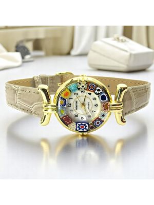 LADY OROLOGIO da polso con Murrine vetro di Murano fatto a mano autentico Made in Italy