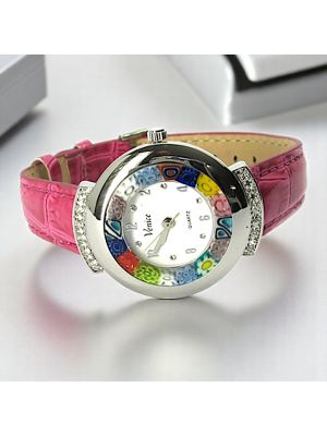 STAR OROLOGIO da polso con Murrine vetro di Murano fatto a mano autentico Made in Italy