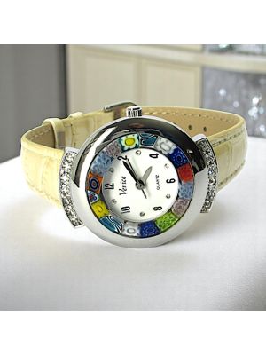 STAR OROLOGIO da polso con Murrine vetro di Murano fatto a mano autentico Made in Italy