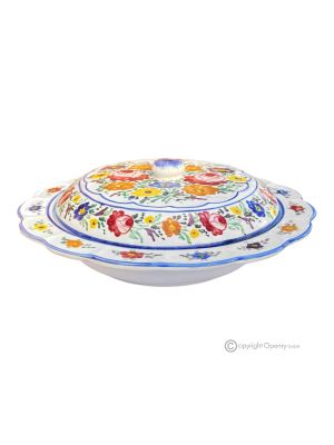 RISOTTIERA Piatto per Risotto, ceramica artistica di Castelli autentica, fatta e dipinta a mano.