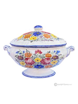 ZUPPIERA in ceramica artistica di Castelli autentica, realizzata e dipinta a mano.