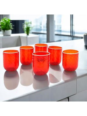 BICCHIERI ROMBI Set 6 bicchieri in autentico vetro soffiato di Murano realizzato a mano con i colori tradizionali di Venezia