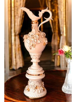 ANFORA Vaso ceramica artistica stile Barocco dettaglio oro 24k Made in Italy
