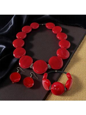 Set esclusivo di gioielli fatti a mano in vetro di Murano: collana, bracciale e orecchini.