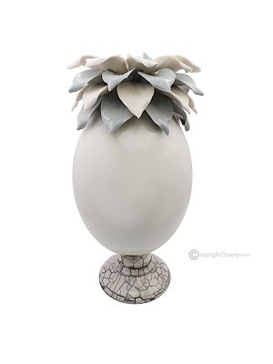 UOVO MARMOR – Centrotavola decorazione per tavolo, porcellana di Capodimonte realizzato a mano