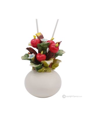 CILIEGIE – Profumatore, diffusore per ambienti, ceramica di Capodimonte, realizzato a mano