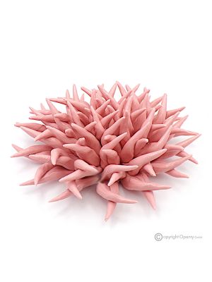 RICCIO ROSA – Centrotavola decorazione per tavolo, ceramica di Capodimonte pregiata, fatta a mano
