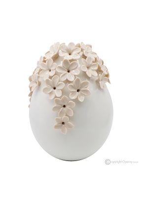 UOVO FIORELLINI – Centrotavola decorazione per tavolo, ceramica di Capodimonte pregiata, fatto a mano
