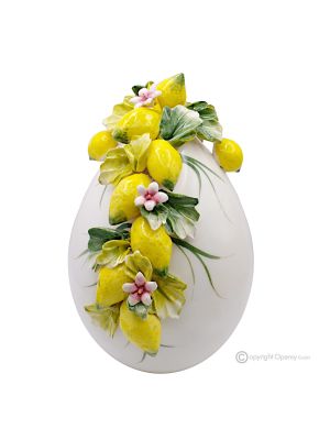 UOVO LIMONI – Centrotavola decorazione per tavolo, ceramica di Capodimonte pregiata