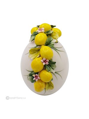 UOVO LIMONI – Centrotavola decorazione per tavolo, ceramica di Capodimonte pregiata