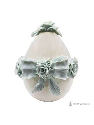 UOVO TIFFANY – Centrotavola per tavolo, porcellana Capodimonte pregiata, fatto a mano