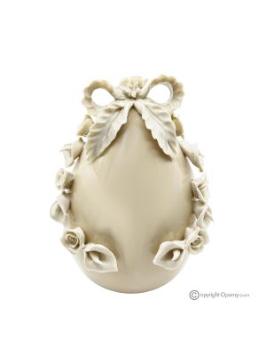 UOVO BIANCO – Centrotavola per tavolo, porcellana Capodimonte pregiata, fatto a mano