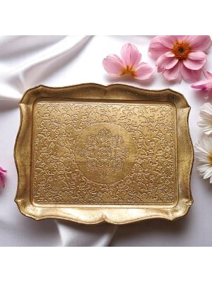 Vassoio in legno, preziosa foglia oro 24k, lavorato a mano con maestria nel cuore di Firenze.