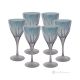 DEBBY Set 6 bicchieri vino calici stelo dipinti a mano autentici in vetro di qualità superiore.