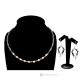 GIOIA  – Set collana e orecchini in ematite galvanizzata argento e perle di fiume, fatto a mano.