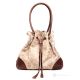 LUCREZIA PREZIOSA Shopper borsa a spalla donna vera pelle artigianale pelle scamosciata stampata a mano con rose a rilievo spennellate con oro