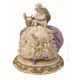 DAMA CON LIRA Statuetta statua statuina porcellana Capodimonte fatto a mano made in Italy