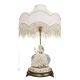 DAME CON SPECCHIO - LAMPADA Abat-jour Tavolo Porcellana Capodimonte Made in Italy