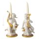 CHERUBINI - CANDELABRI Candeliere porcellana Capodimonte fatto a mano made in Italy