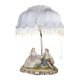 GIORNO ALL'ARIA APERTA - LAMPADA Abat-jour Tavolo Porcellana Capodimonte Made in Italy