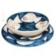 GINOSTRA Collezione Set 12 Pezzi Servizio Piatti per 4 Persone Stoviglie Ceramica Fatto Dipinto a Mano Made in Italy Sicilia