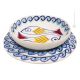 SELINUNTE Collezione Set 12 Pezzi Servizio Piatti per 4 Persone Stoviglie Ceramica Fatto Dipinto a Mano Made in Italy Sicilia