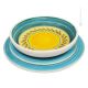 TAORMINA Collezione Set 12 Pezzi Servizio Piatti per 4 Persone Stoviglie Ceramica Fatto Dipinto a Mano Made in Italy Sicilia