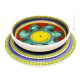 FILICUDI Collezione Set 18 Pezzi Servizio Piatti per 6 Persone Stoviglie Ceramica Fatto Dipinto a Mano Made in Italy Sicilia