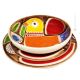 SIRACUSA Collezione Set 12 Pezzi Servizio Piatti per 4 Persone Stoviglie Ceramica Fatto Dipinto a Mano Made in Italy Sicilia