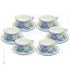 TAZZE FIORACCIO set 6 tazze da tè cappucino con piattino ceramica di Castelli fatta a mano autentica Abruzzo Made in Italy