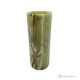 VASO cilindrico in marmo onice verde, pietra naturale, realizzato a mano, design raffinato.
