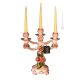 ROSE Portacandele candeliere ceramica artistica stile Barocco dettagli colore oro 24k Made in Italy