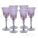 ADA Set 6 bicchieri acqua calici stelo dipinti a mano autentici in vetro di qualità superiore.-Purple