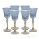 ADA Set 6 bicchieri acqua calici stelo dipinti a mano autentici in vetro di qualità superiore.-Blue