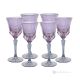 ADA Set 6 bicchieri vino calici stelo dipinti a mano autentici in vetro di qualità superiore.-Purple