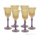 ADA Set 6 bicchieri vino calici stelo dipinti a mano autentici in vetro di qualità superiore.-Yellow