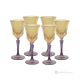 ADA Set 6 bicchieri liquore calici stelo dipinti a mano autentici in vetro di qualità superiore.-Yellow