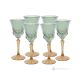 ADA Set 6 bicchieri liquore calici stelo dipinti a mano autentici in vetro di qualità superiore.-Green