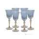 ADA Set 6 bicchieri liquore calici stelo dipinti a mano autentici in vetro di qualità superiore.-Blue