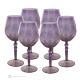 ALKIMIA Set 6 bicchieri vino calici stelo dipinti a mano autentici in vetro di qualità superiore.-Purple