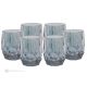 ALKIMIA Set 6 bicchieri acqua dipinti a mano autentici in vetro di qualità superiore design moderno.-Blue
