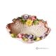 Cesto in ceramica artistica in stile barocco, con margherite e dettagli in oro, fatto a mano