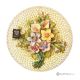 Decorazione da parete in ceramica pregiata, impreziosita da fiori e dettagli dorati, fatta a mano.