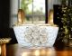 CESTO Decorazione da tavolo centrotavola ceramica artistica stile Barocco dettaglio oro 24k Made in Italy