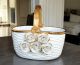 CESTO Decorazione da tavolo centrotavola ceramica artistica stile Barocco dettaglio oro 24k Made in Italy